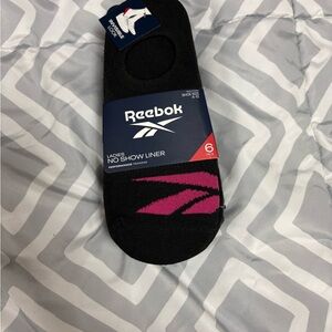 Reebok Black and Pink Athletic No Show Socks 6 Pairs